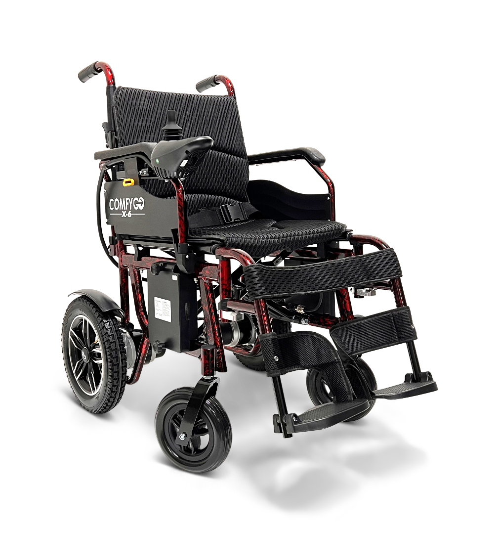 ComfyGo X-6 ComfyGO Lightweight Electric Wheelchair Red